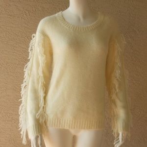 Fringe Trim Relaxed Fit Sweater